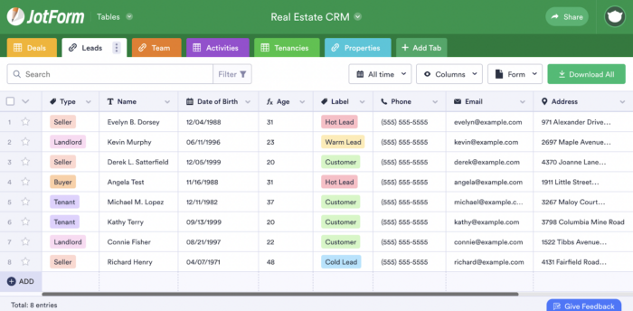 Comment créer un CRM avec les Tableaux Jotform Image-20