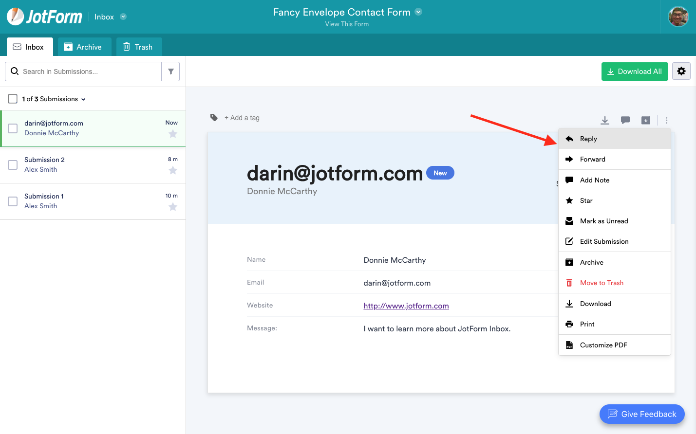 How to collaborate and communicate using Jotform Inbox Image-3