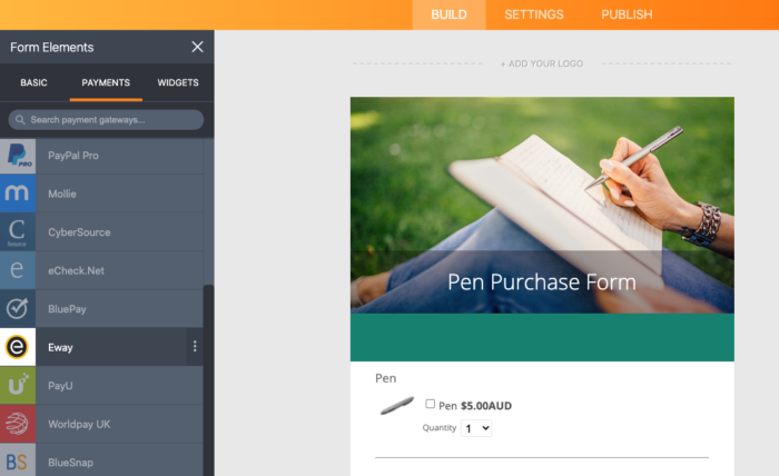 setup jotform eway