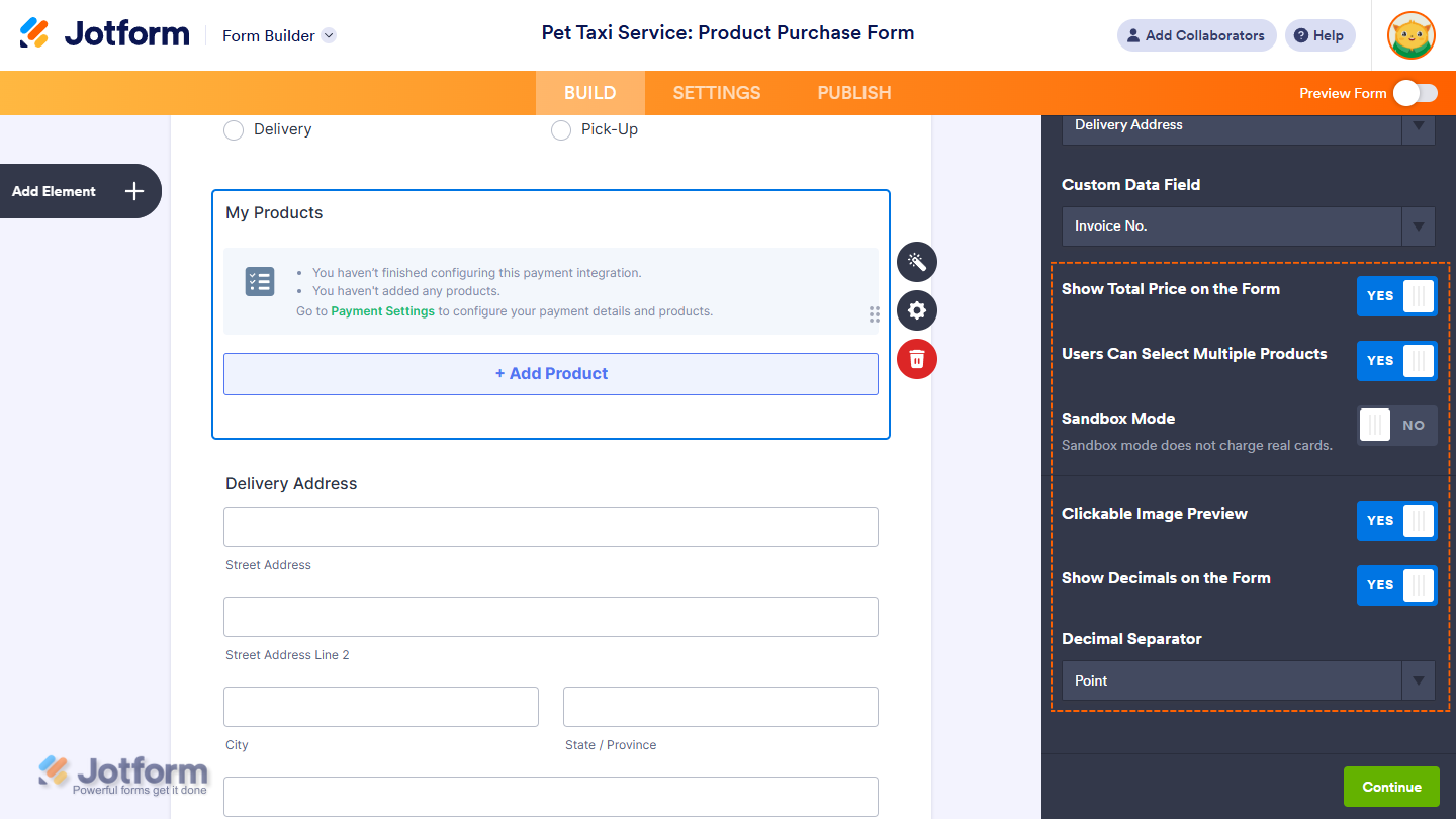 Other Additional Gateway Settings in the Payfast Integration window of the Jotform Form Builder