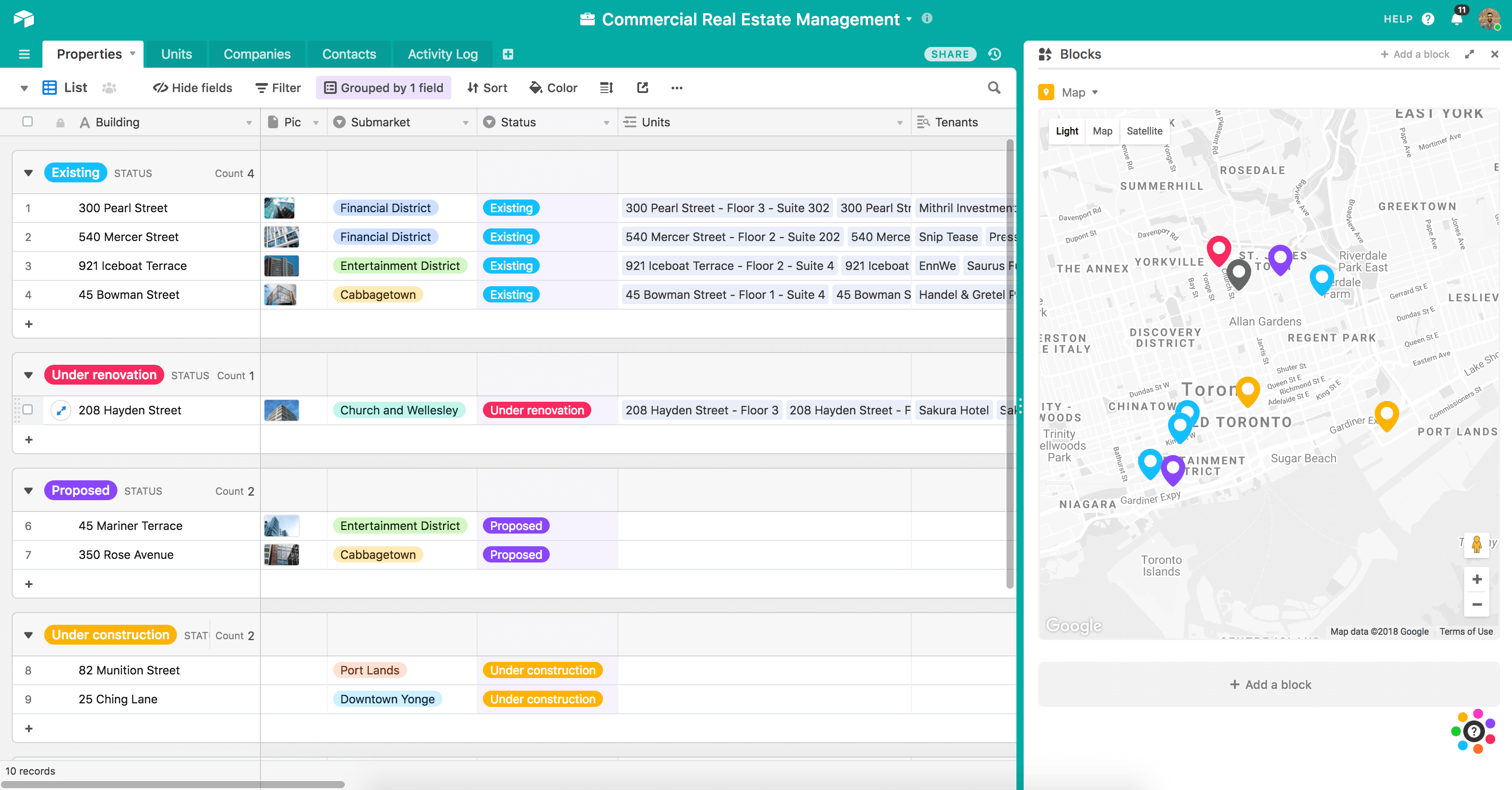 Screenshot of airtable