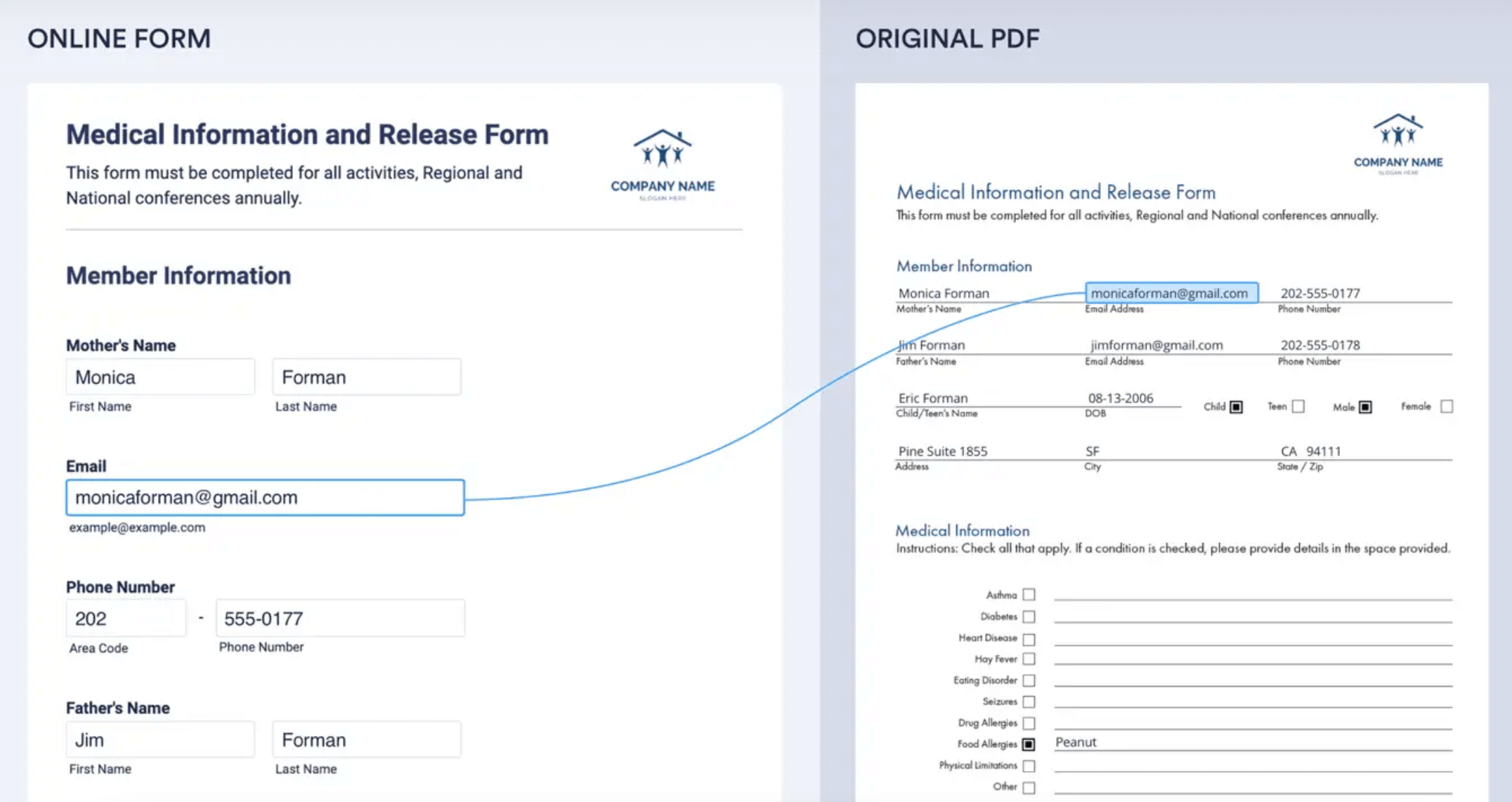 Wie man ein PDF Formular an eine Datenbank versendet