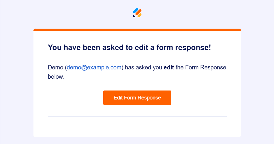 An email to edit a form response
