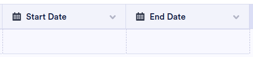 Viewing the Start Date and End Date columns on Jotform Tables