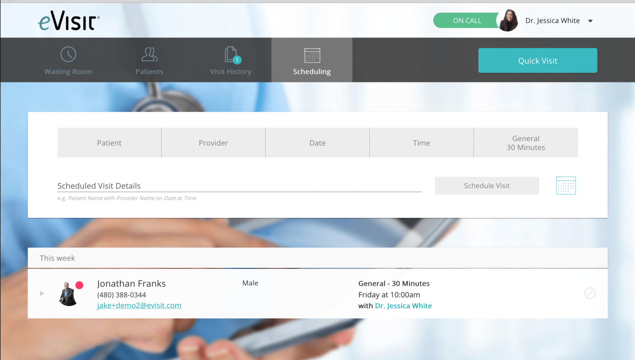 eVisit: Telemedicine Provider & Platform for Physicians