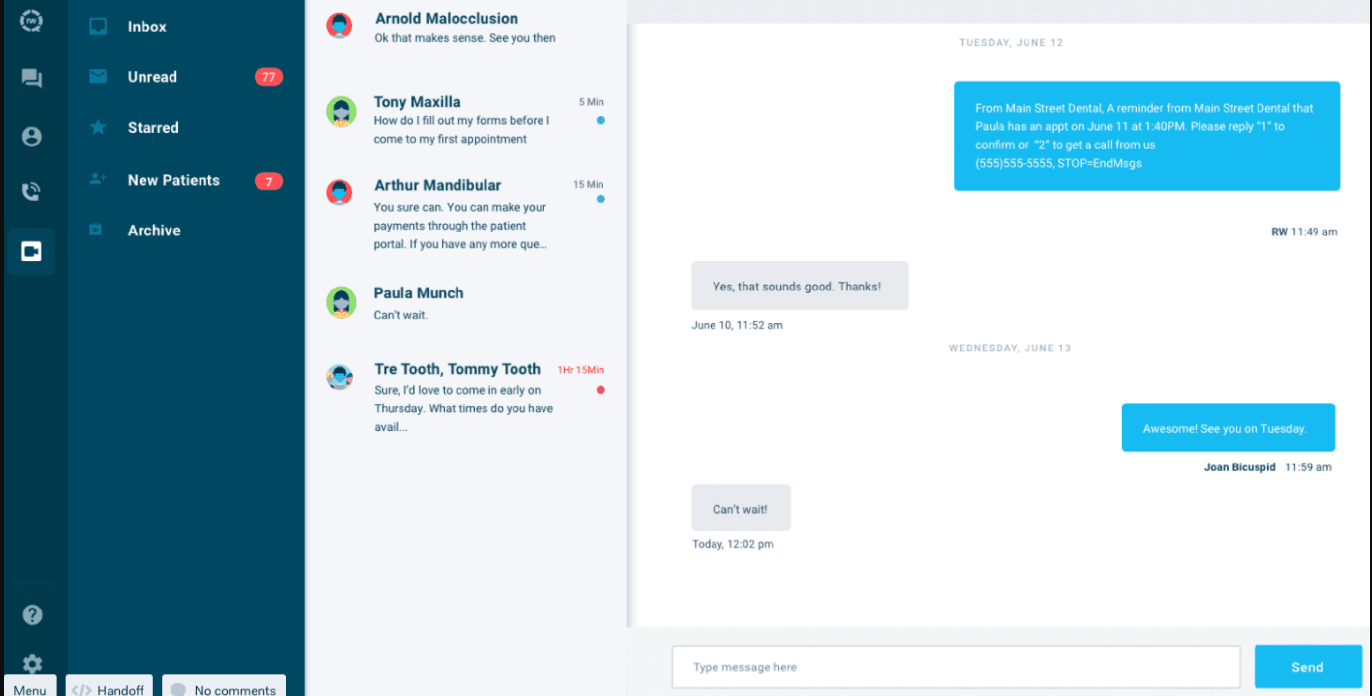 User Interface of RevenueWell