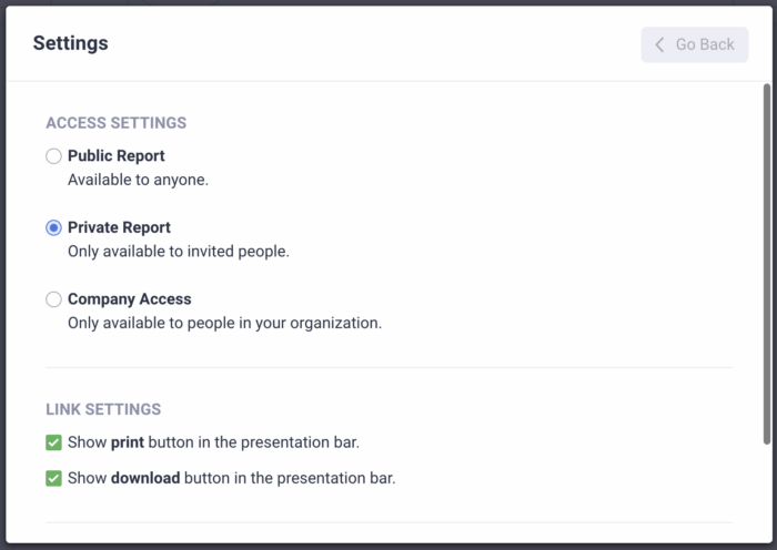 Arranging Access and Link Settings