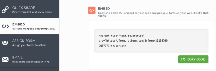 How to embed your Jotform to Carrd Image-3