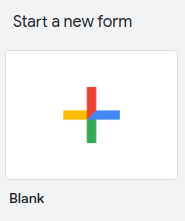 google start new form button