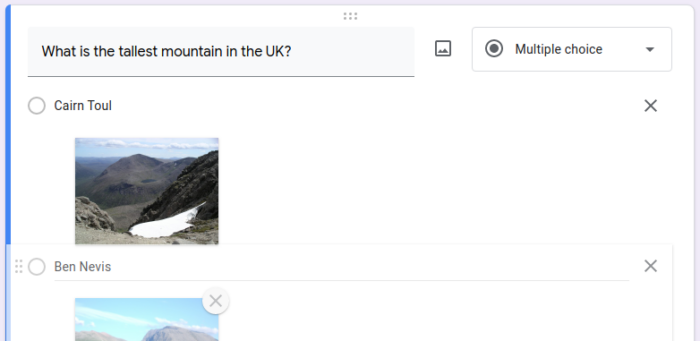 google forms visuals