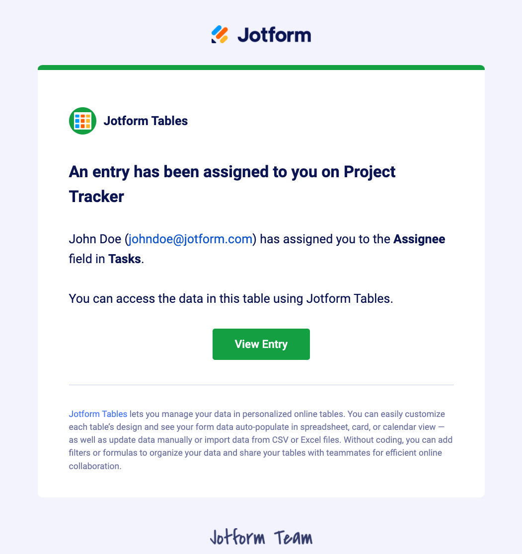 Spring into action faster with the Jotform Tables Assign feature Image-2