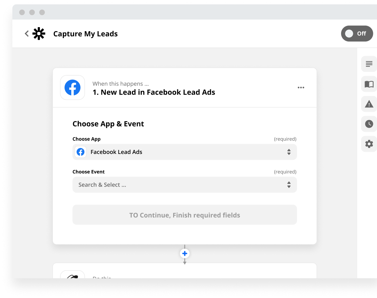 User Interface of Zapier