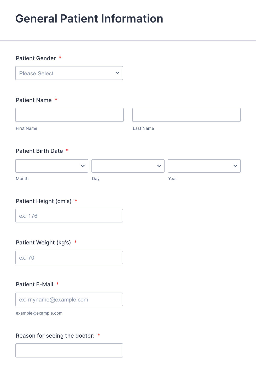 Jotform's Patient Medical History Form