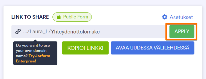 Miten luoda mukautettu URL-osoite lomakkeelle? Image-2
