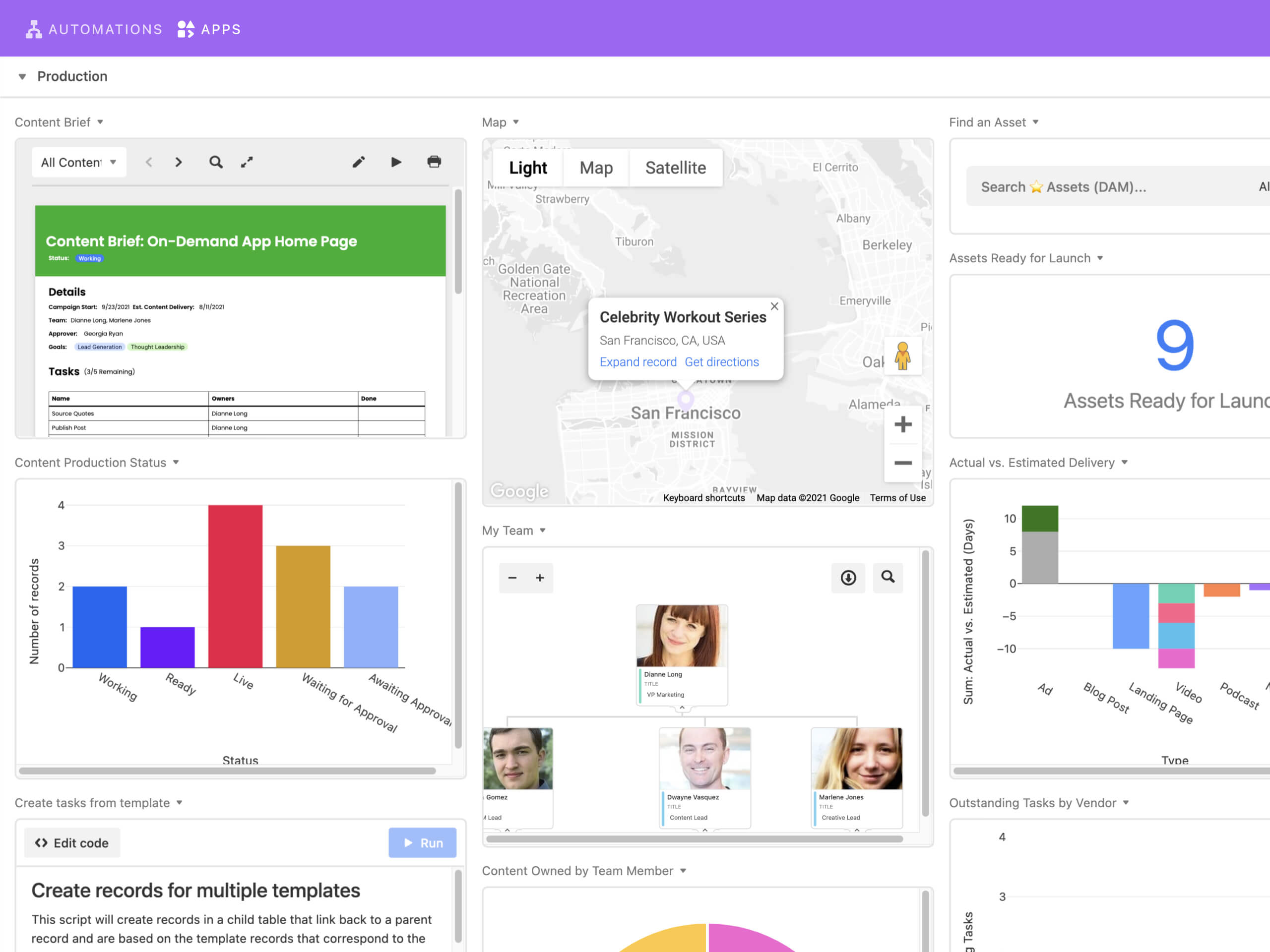 User Interface of Airtable