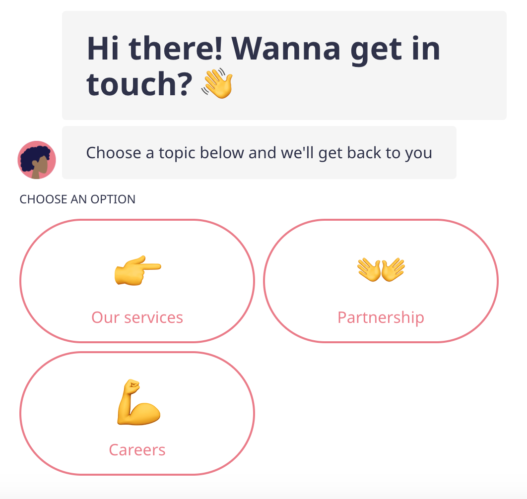 User Interface of Landbot