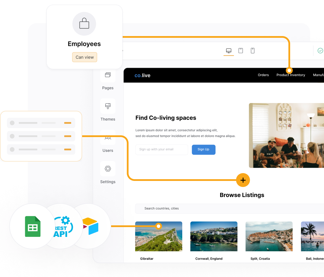 User Interface of Softr