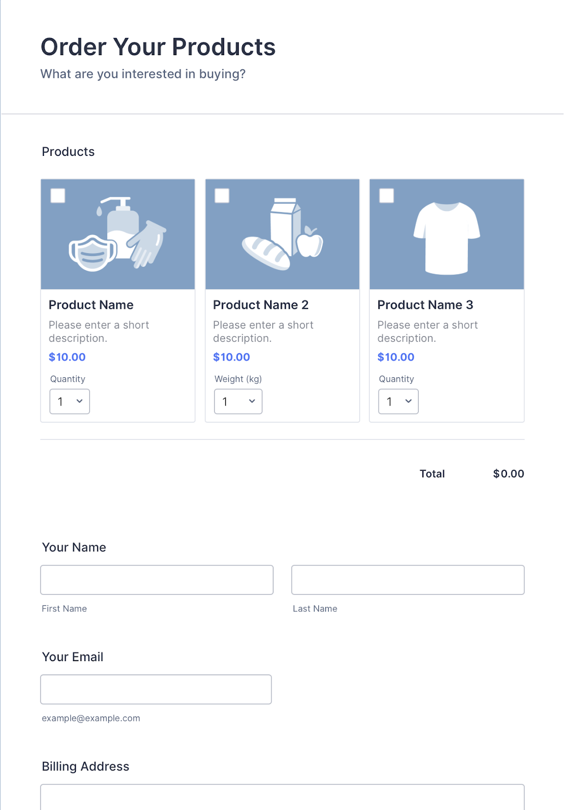 Paypal Payment Form Template