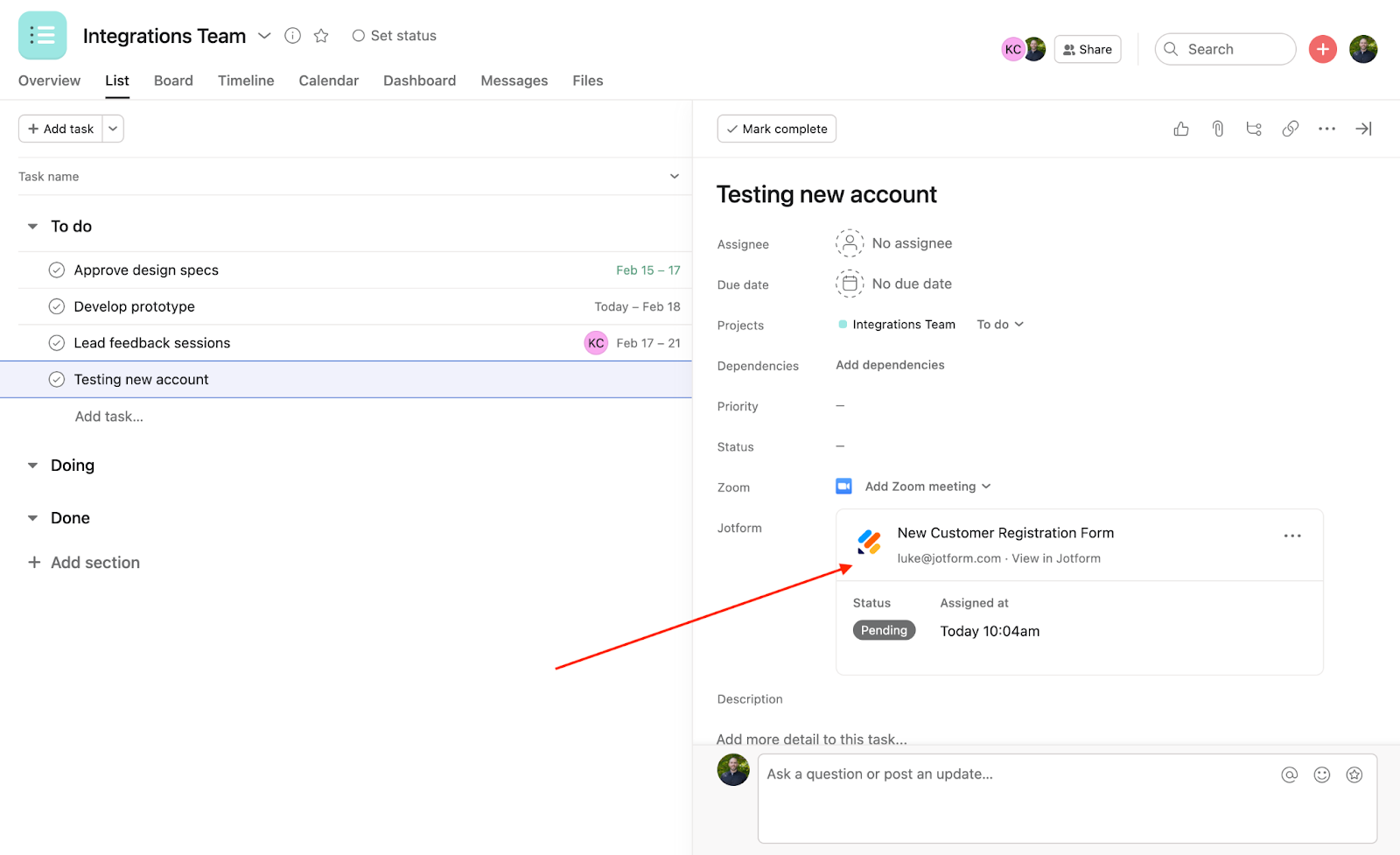 Use Jotform within your Asana workspace Image-4