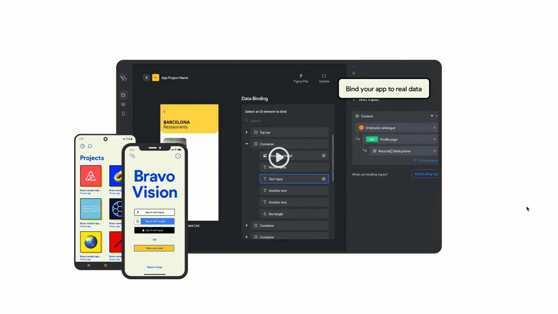 User Interface of Bravo Studio