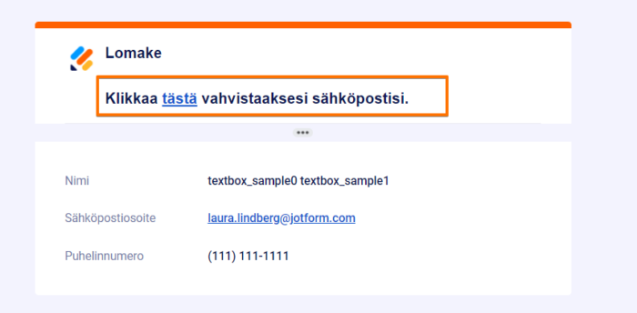 Miten varmentaa sähköpostiosoite ennen lomakevastauksen lähettämistä tai sen jälkeen Image-6