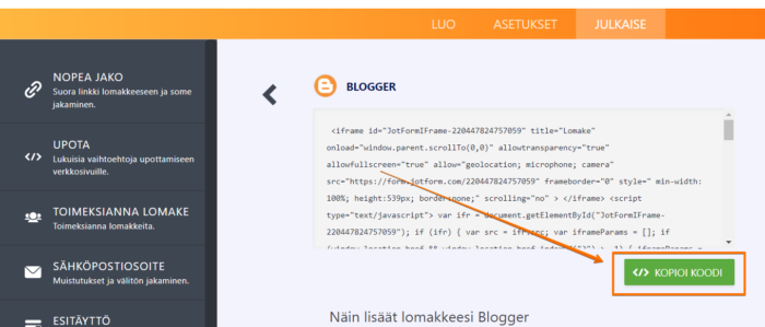 Miten lisätä yhteystietolomake Bloggeriin Image-2