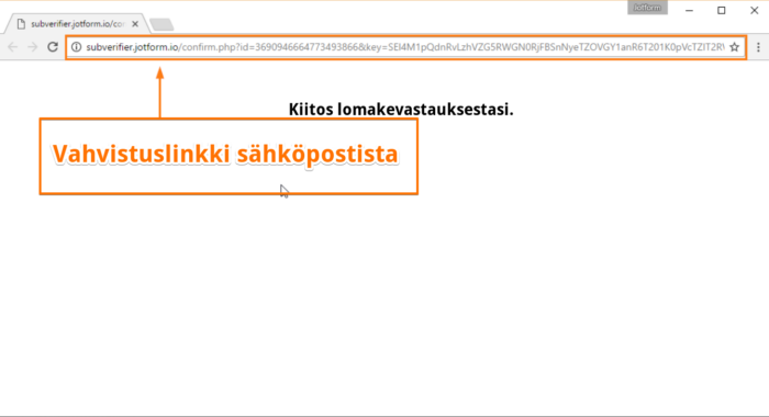 Miten varmentaa sähköpostiosoite ennen lomakevastauksen lähettämistä tai sen jälkeen Image-7