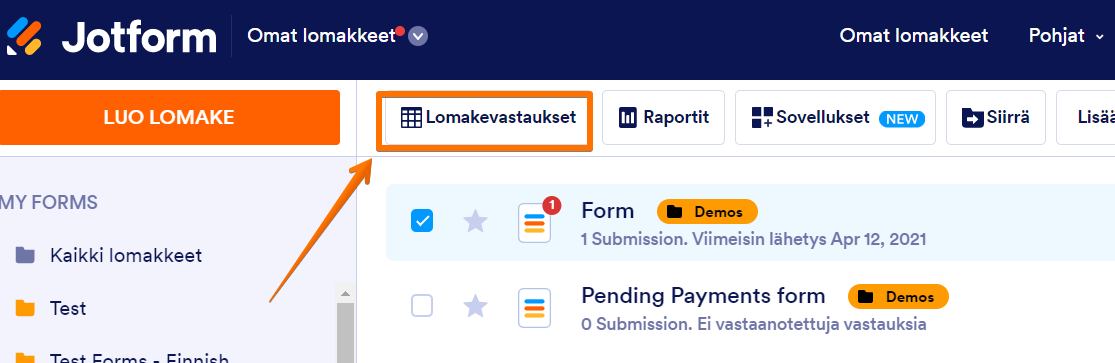 Miten löytää lomakevastauksen ID-numero? Image-1