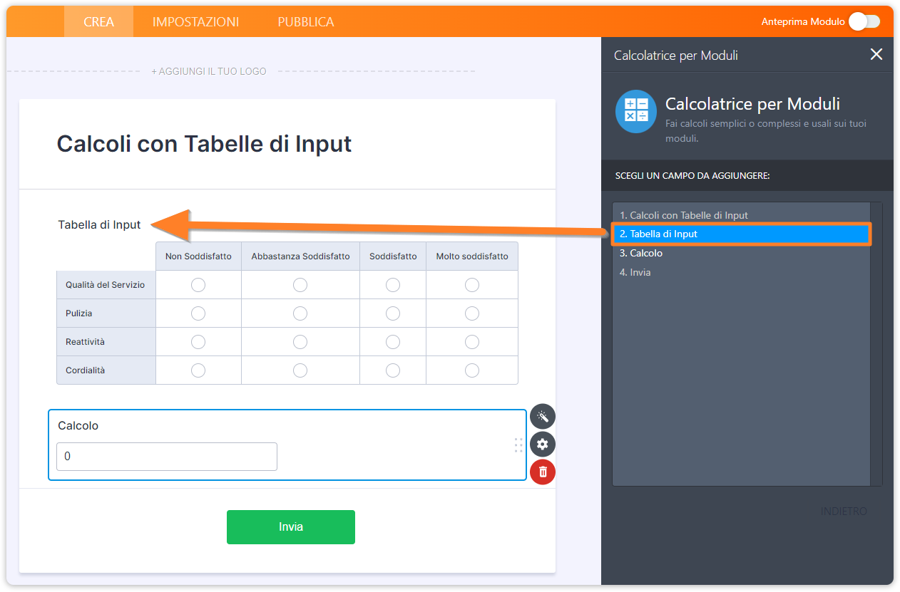 Come Effettuare Calcoli con le Tabelle di Input? Image-6