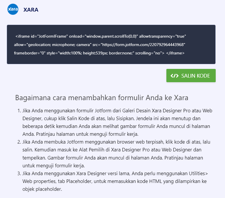 Cara Menambahkan Formulir di Xara 6 Image-2