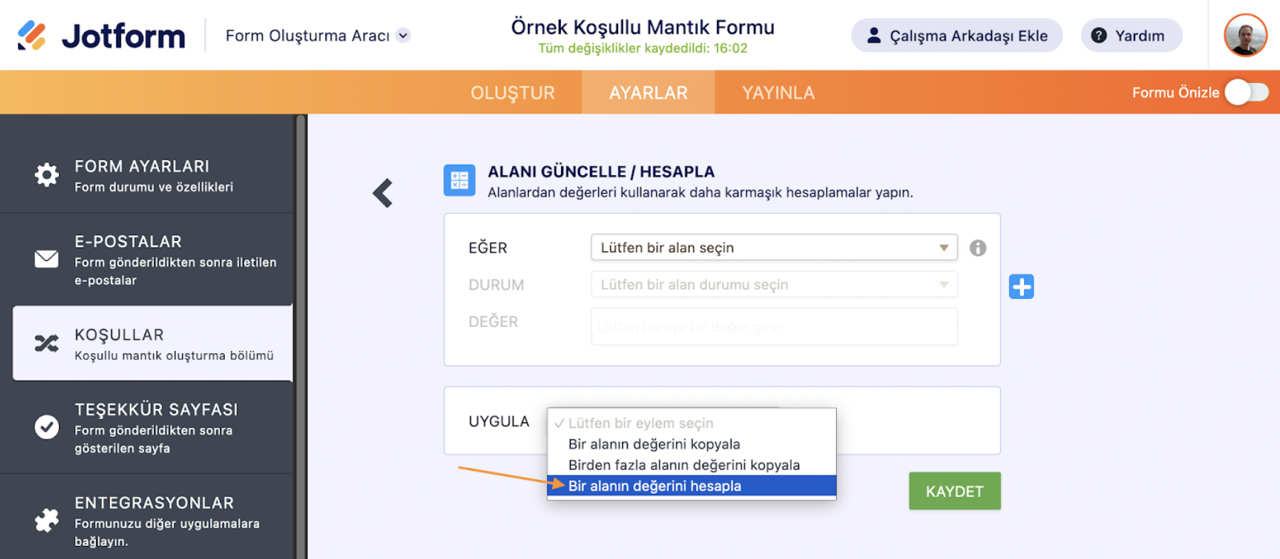Koşullu Mantık Kullanarak Bir Alana Metin veya Hesaplama Nasıl Eklenir Image-2