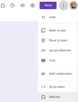Google Forms Send Button