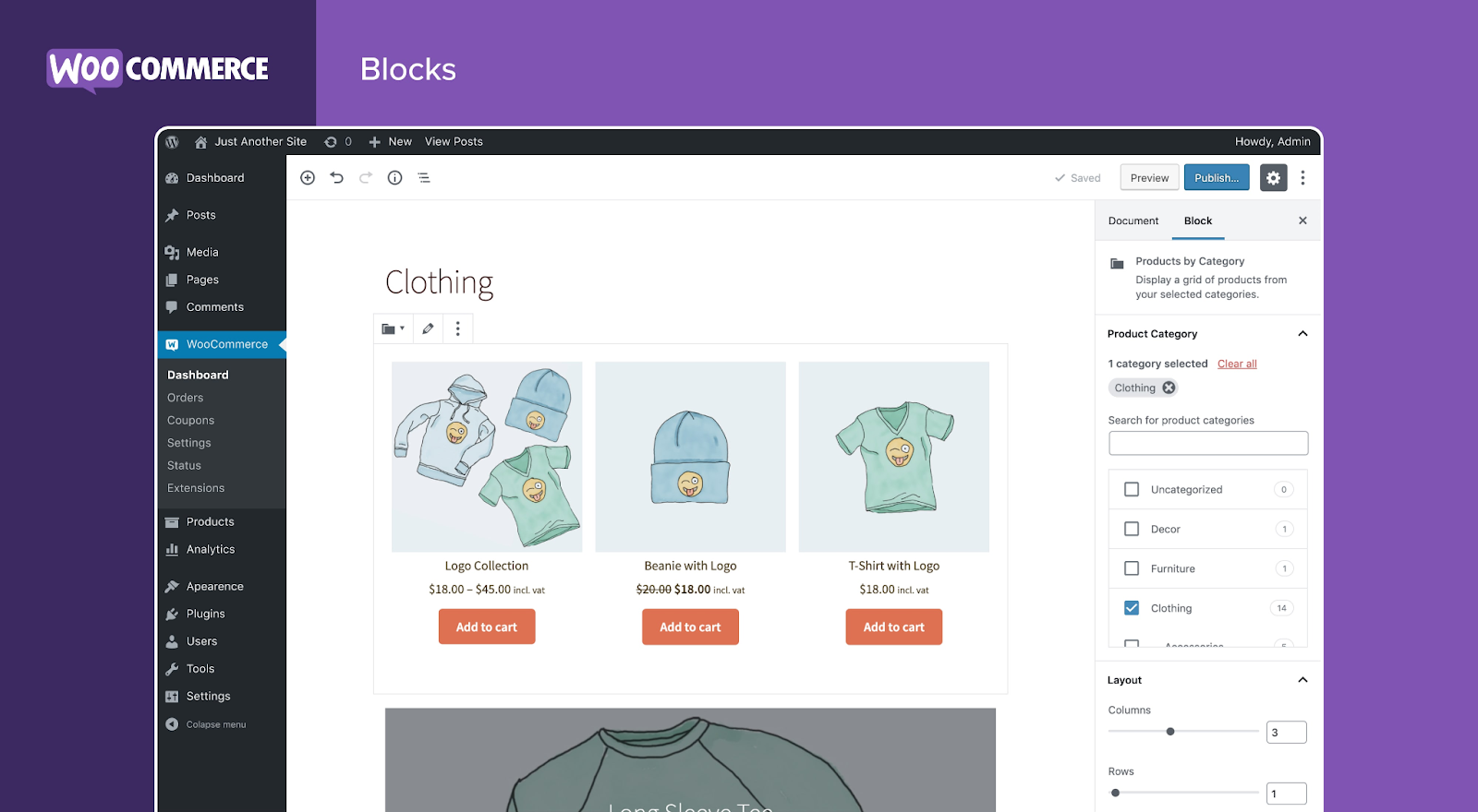 User Interface of WooCommerce