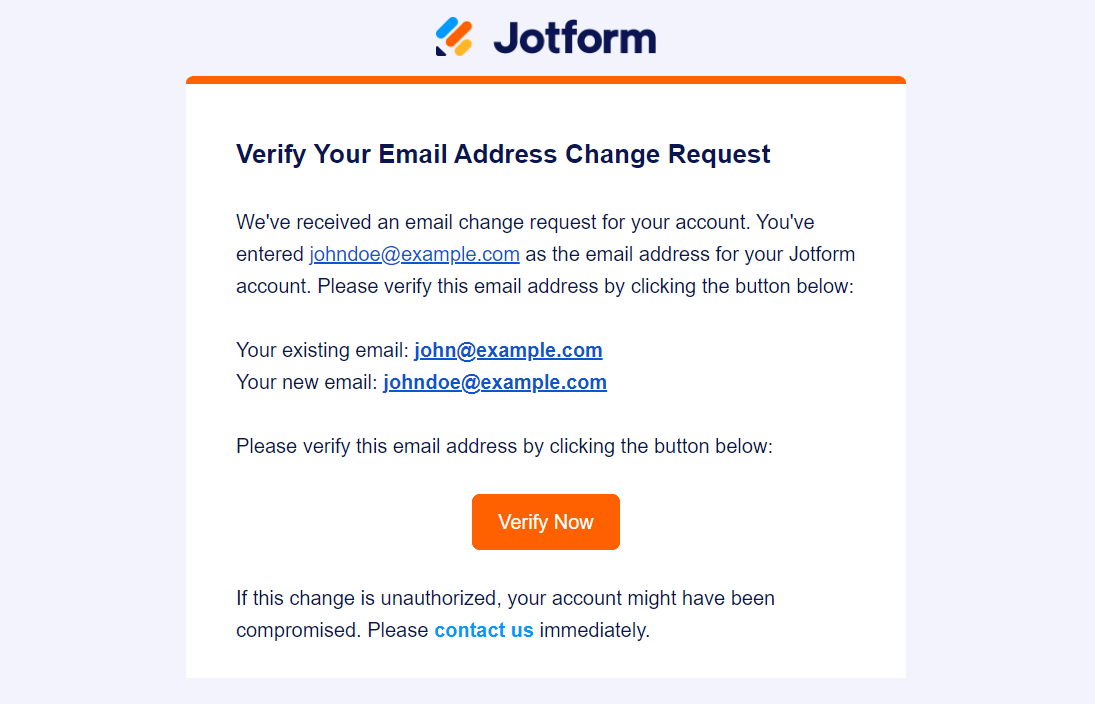 verify email address change request