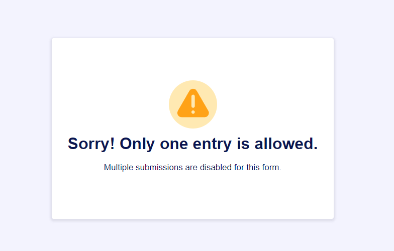 Sorry! Only one entry is allowed