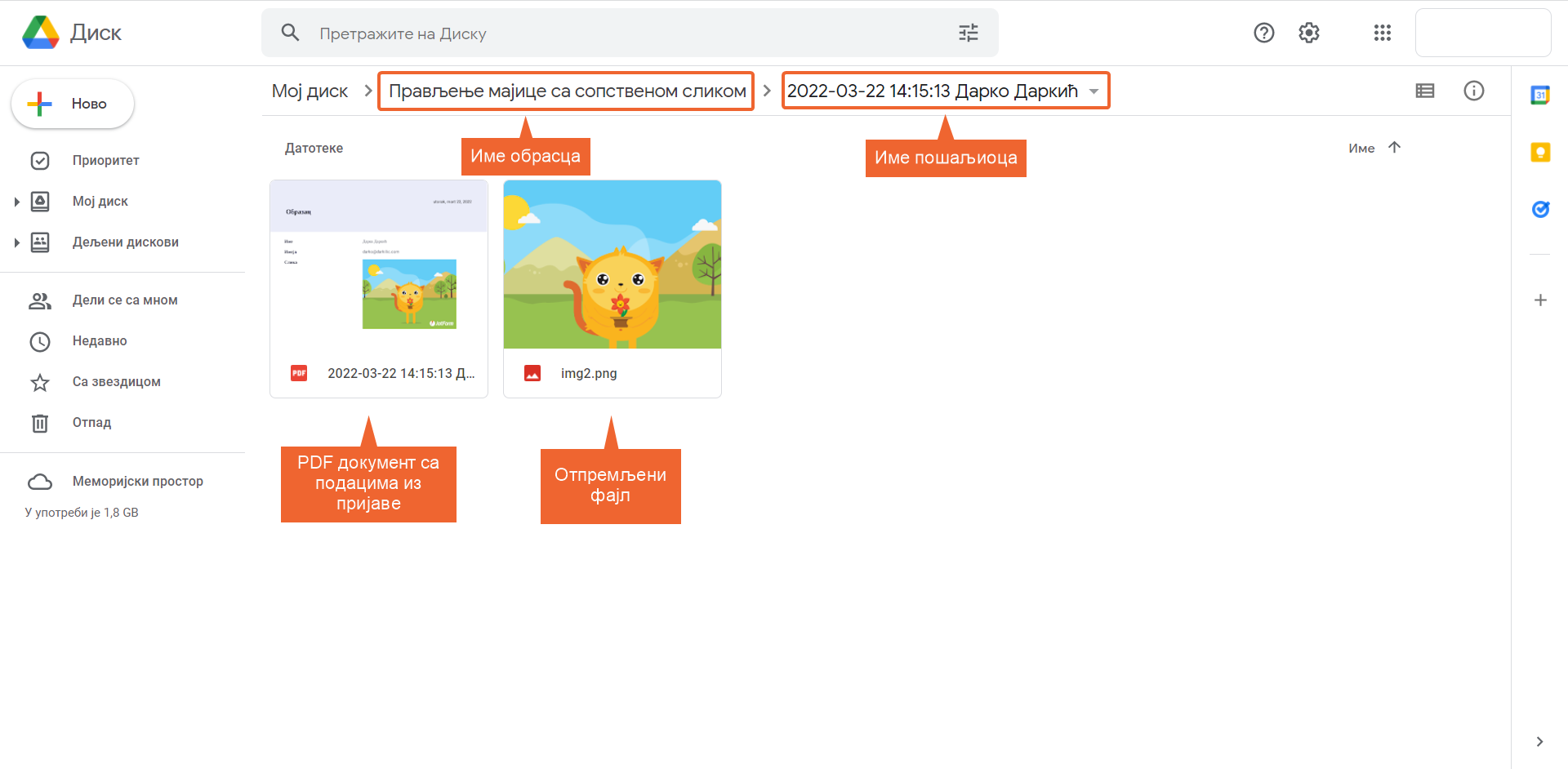 Преглед Google Фолдера