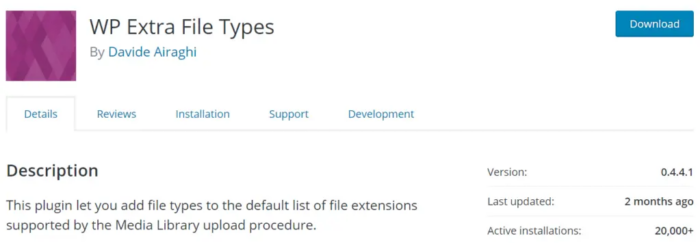 WP Extra file types