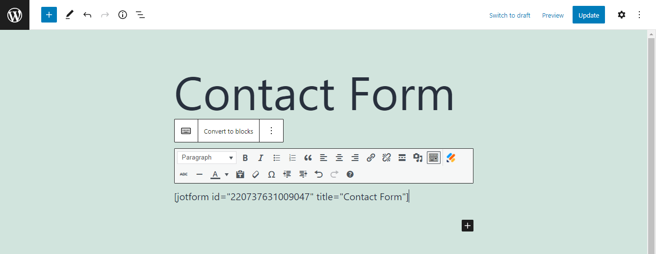 wordpress-post-page-jotform-shortcode