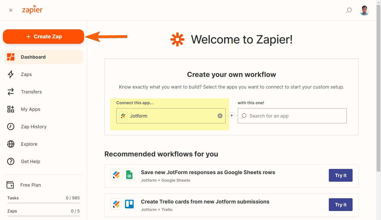 So erstellen Sie einen Zap mit Zapier Image-1