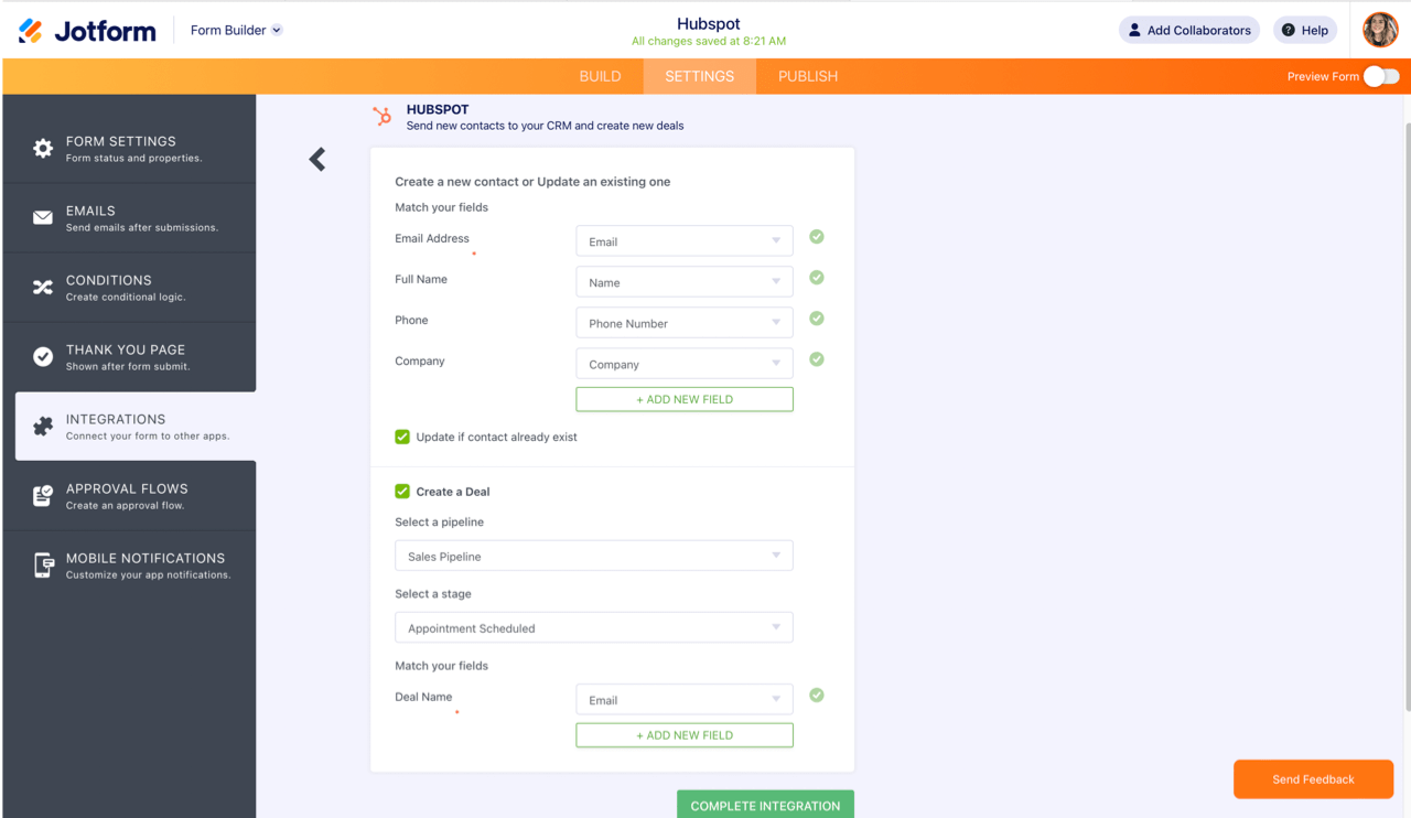 Hubspot Integration