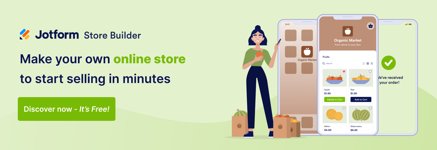 jotform store builder banner