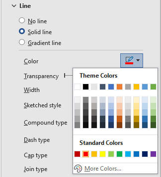 Microsoft Word Color Arrow