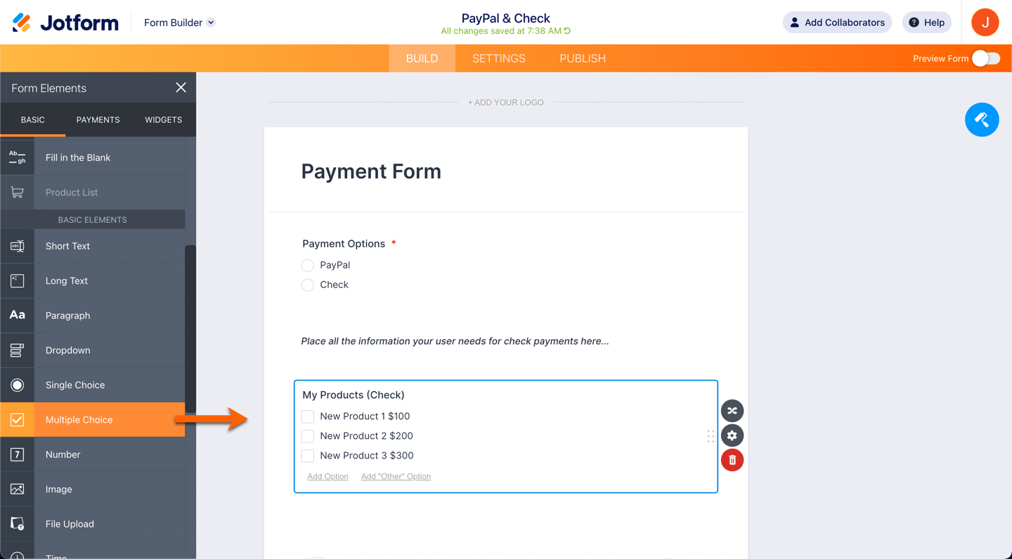 paypal-check-multiple-choice