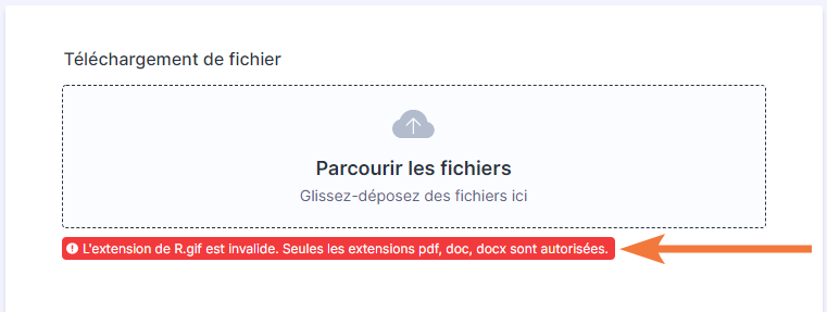 Comment modifier les types de fichiers autorisés dans le champ d'envoi de fichiers Image-2