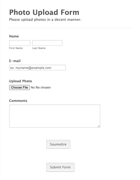 Jotform's File Attachment Form Template