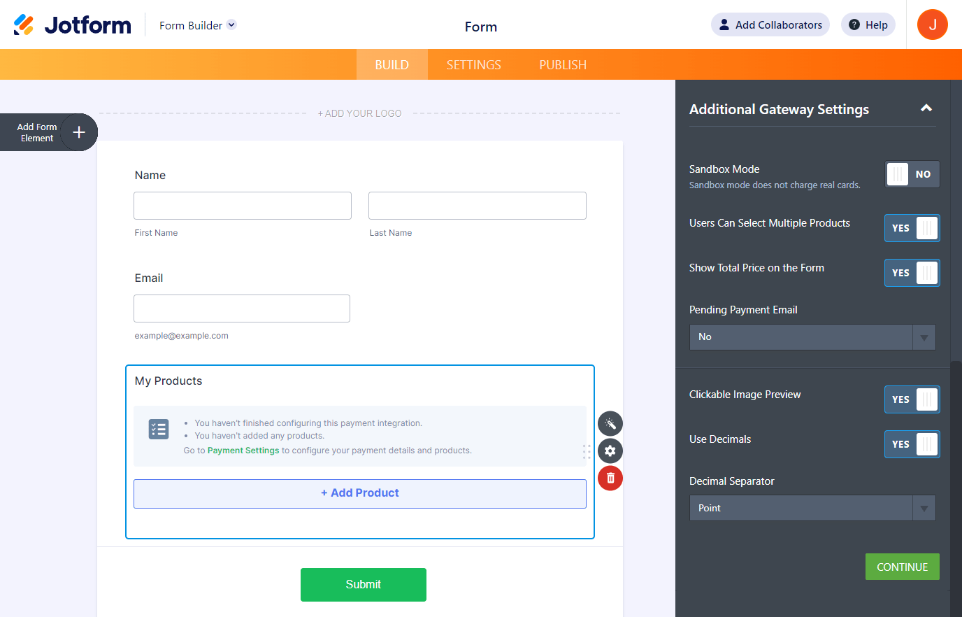 Jotform payments 2checkout Additional Gateway Settings