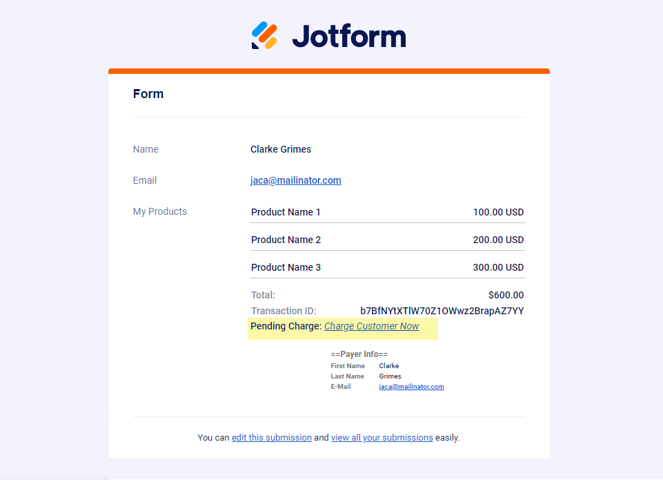 Payment authorization capture charge square