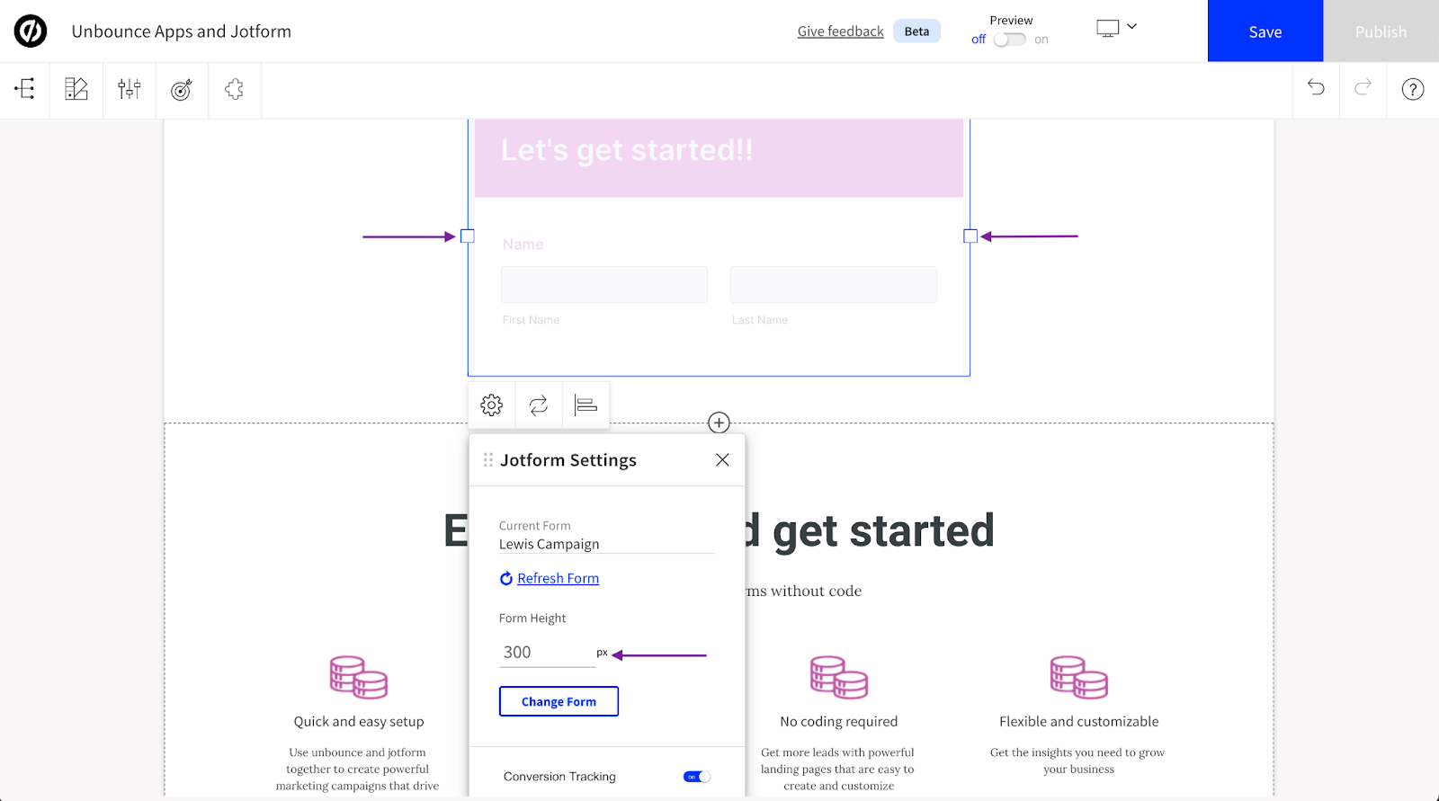 Embed Jotform into the new Unbounce Smart Builder Image-8