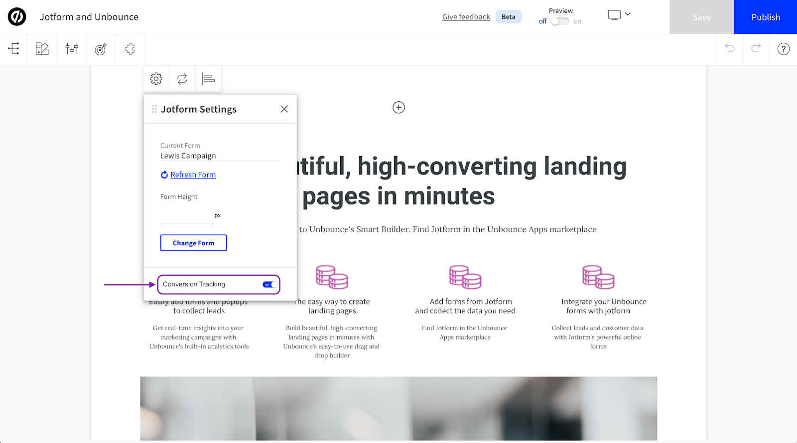 Embed Jotform into the new Unbounce Smart Builder Image-10
