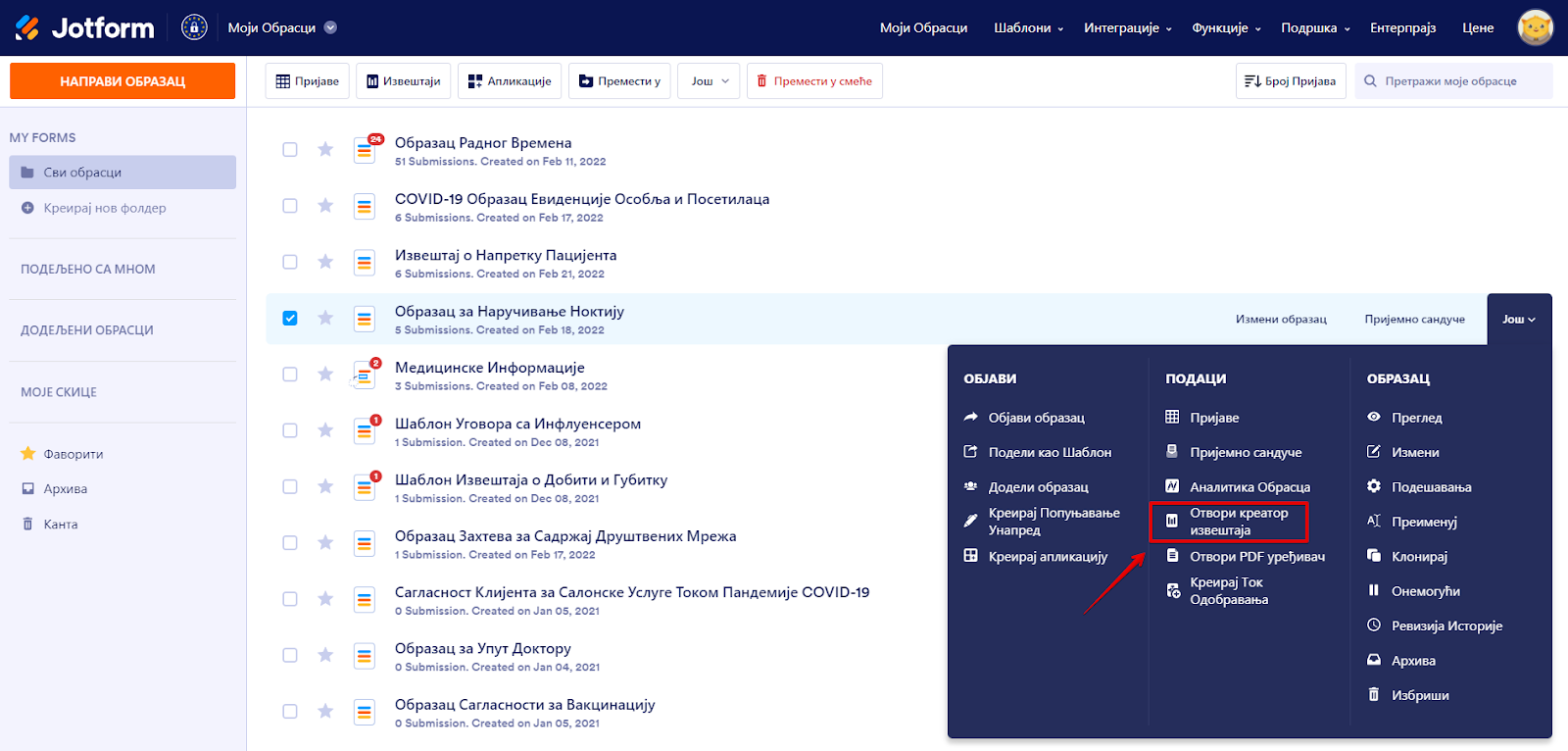 Најављујемо Jotform Креатор Извештаја Image-1